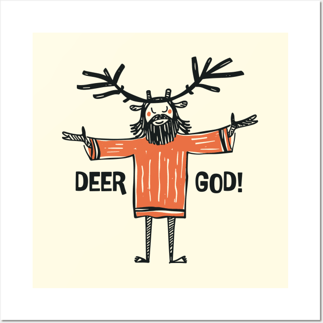 Deer God! Wall Art by Mad Swell Designs